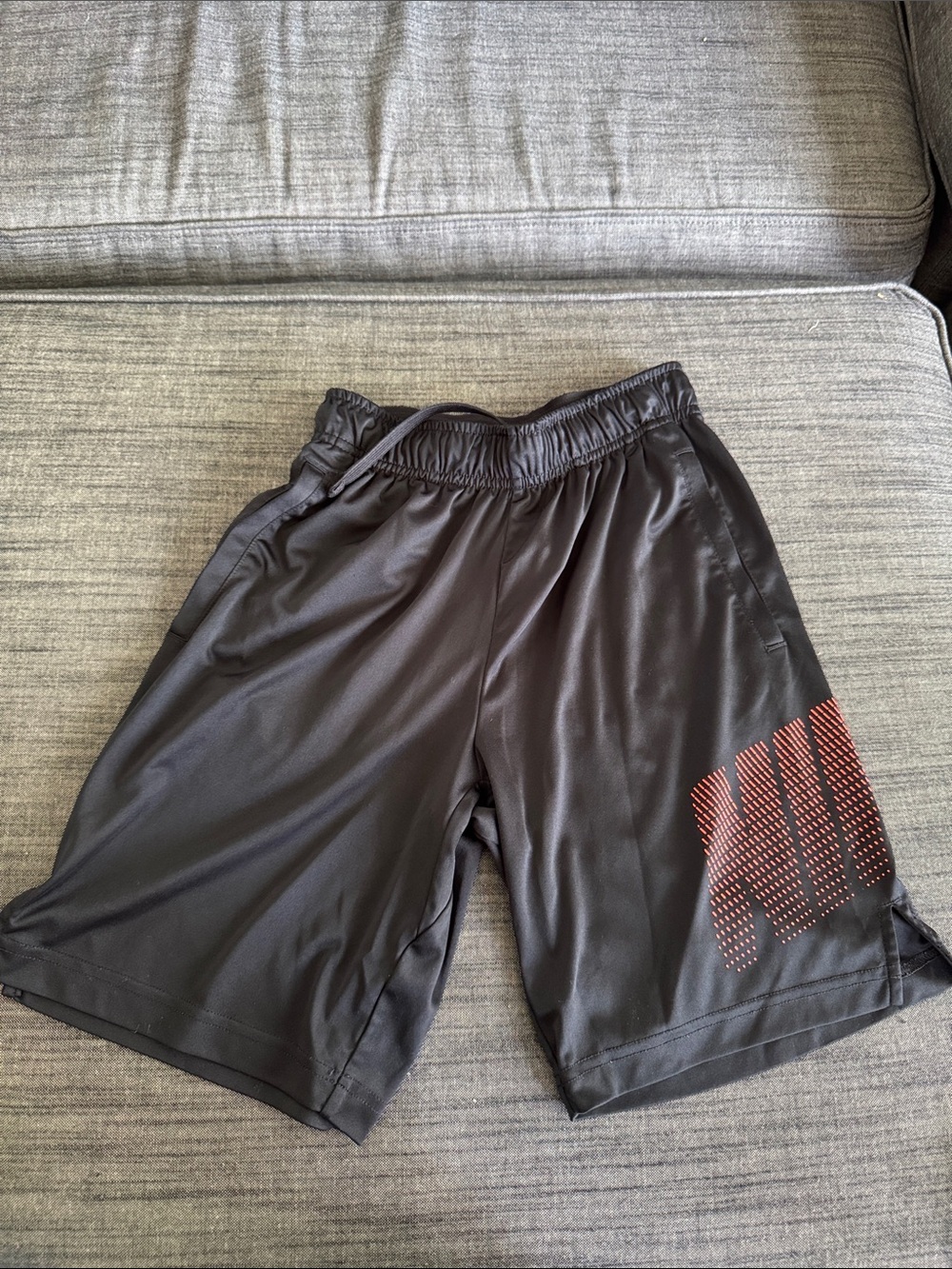 Nike dri fit Black Athletic Shorts with Red Graphic
